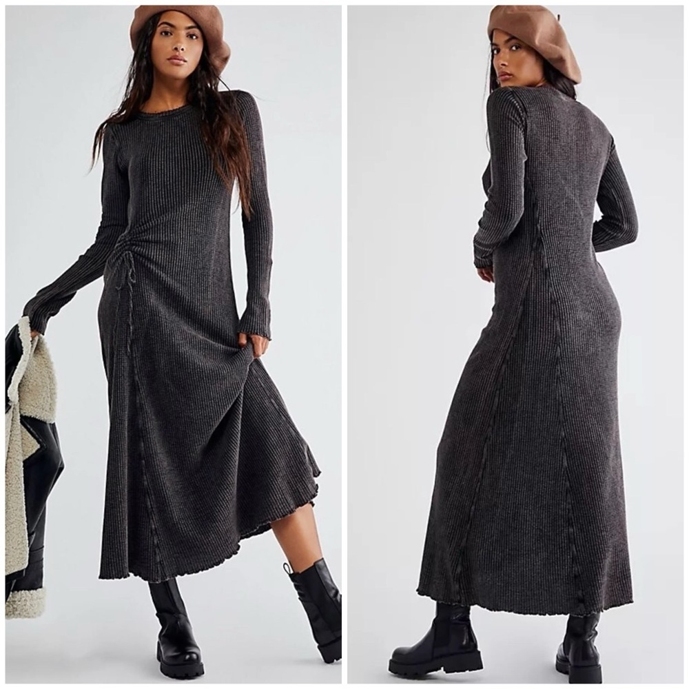 FREE PEOPLE Fp One Natasha Thermal Dress - Cocoa Cola